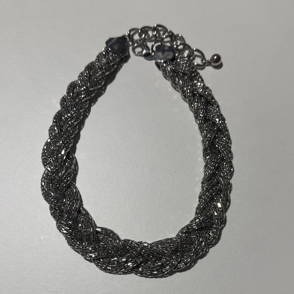 Sophisticated Silver Braided Bracelet